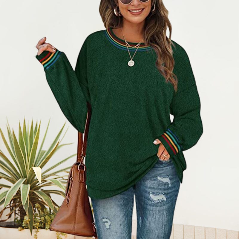 Women's Solid Color Round Neck Loose Sweatshirt