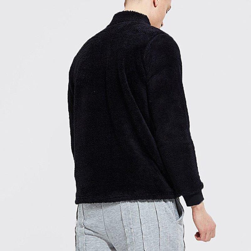 Mens Fuzzy Sherpa Pullover Long Sleeve Fleece Sweatshirts