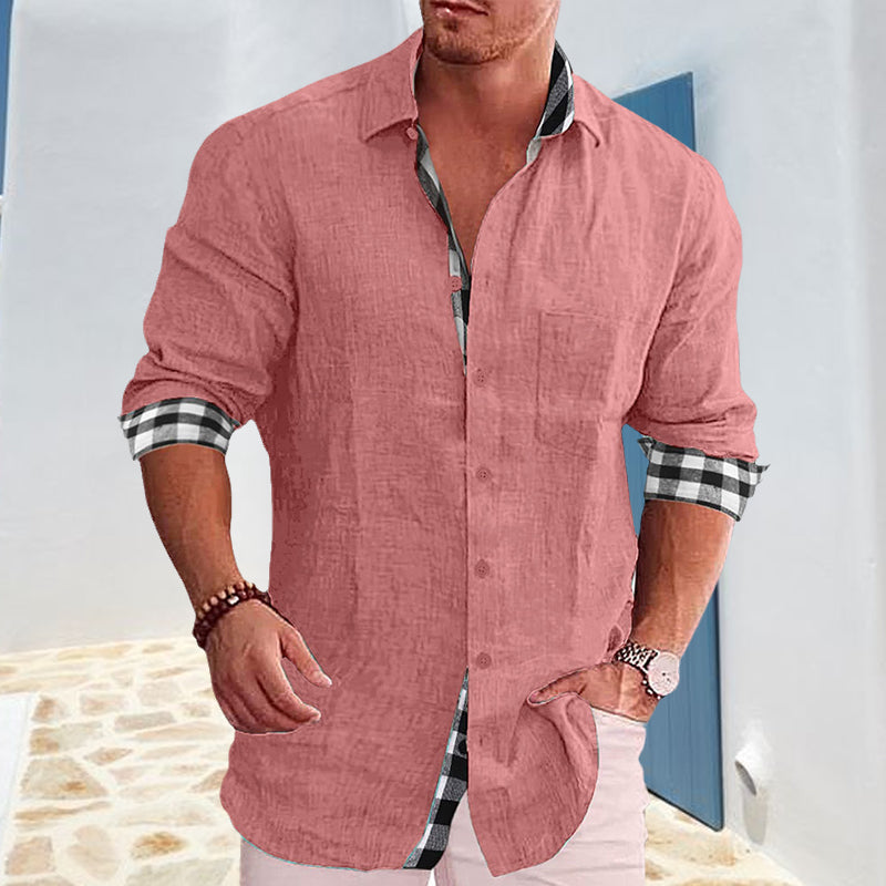 Gentleman Paneled Casual Buttons Pocket Blouse