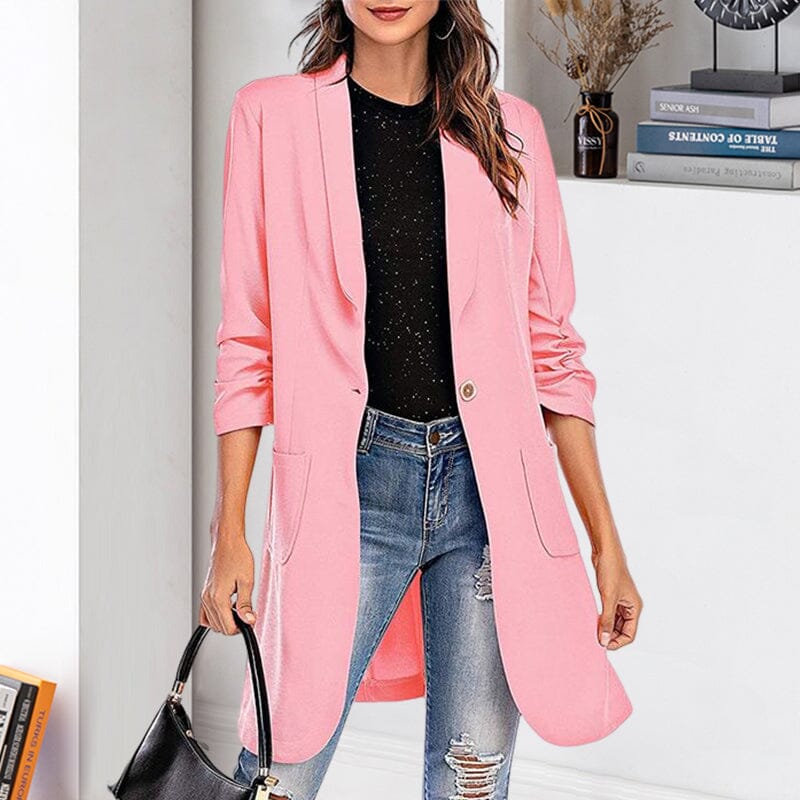 Three-quarter Sleeve Women's Mid-length Pocket Coat