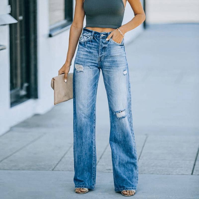 Straight Ripped Jeans