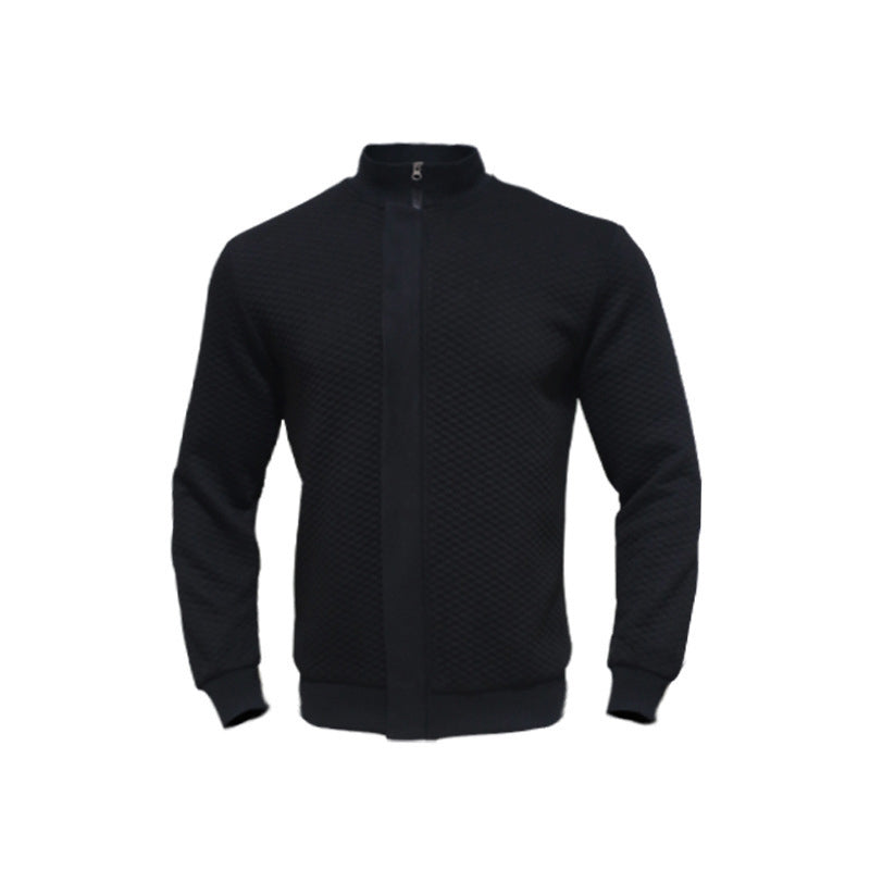 Stand Collar Baseball Solid Track Jacket