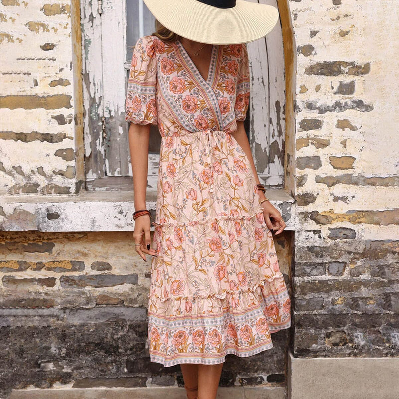 Rose Print Maxi Dress