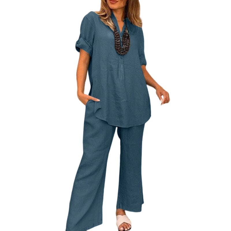 Two-piece Cotton and Linen Pants for Women