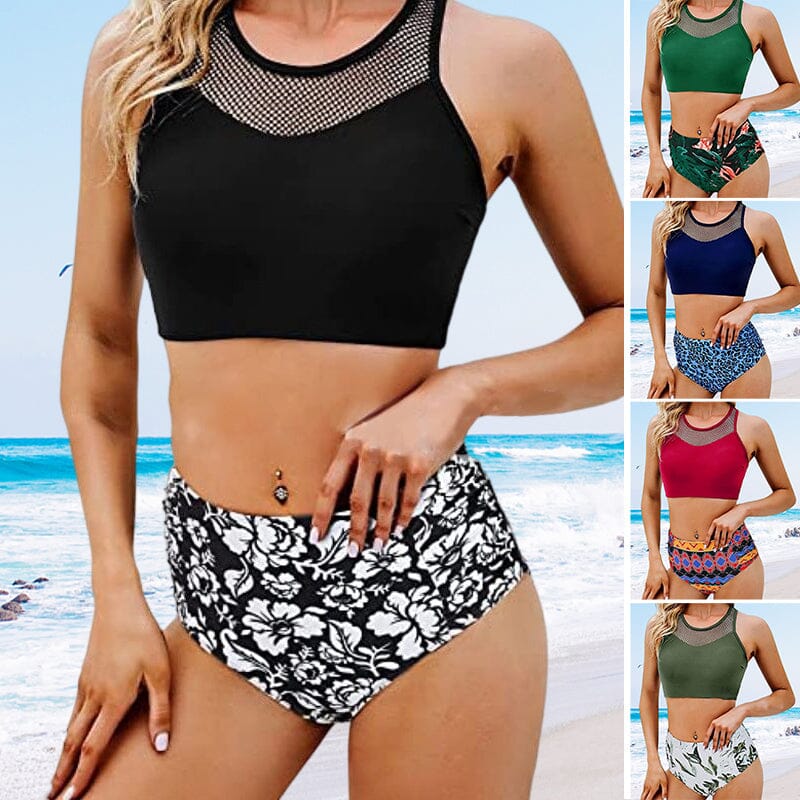 High Waist Printed Two-piece Swimsuit