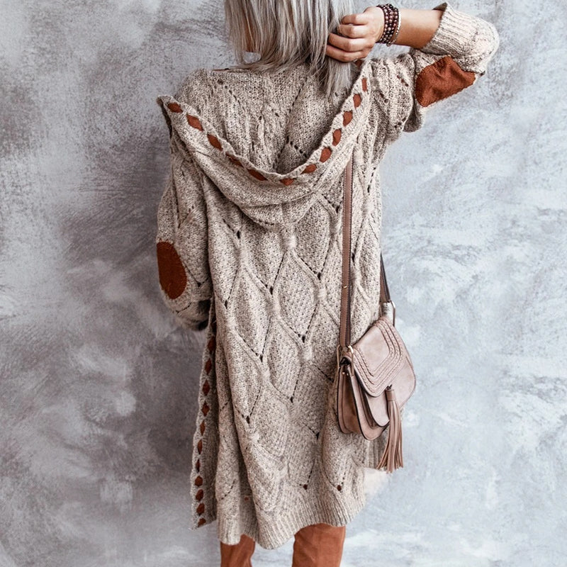 Hooded Knit Maxi Cardigan Outwear